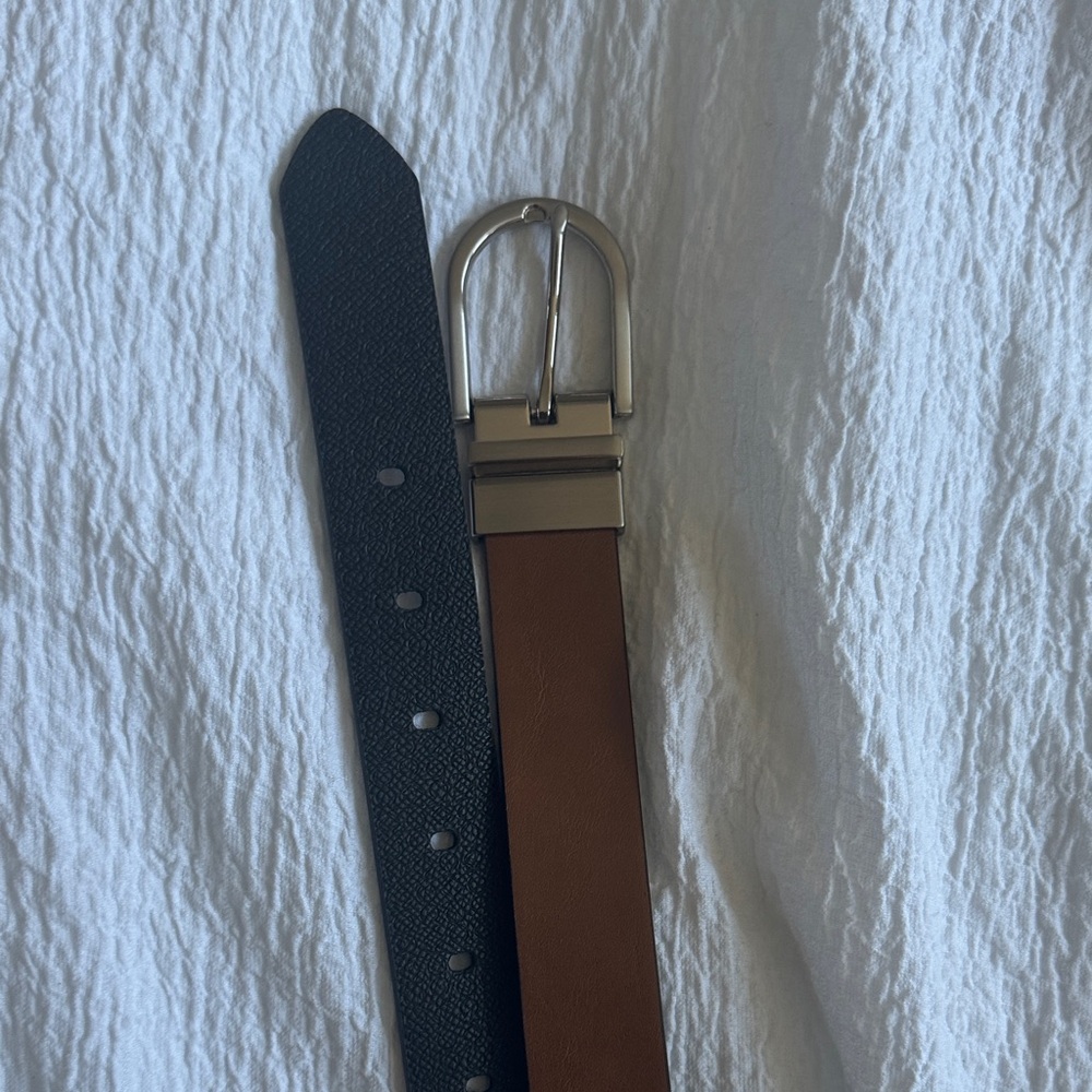STILL AVAILABLE-Women’s Calvin Klein reversible Black and Brown Leather Belt